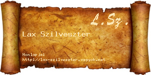 Lax Szilveszter névjegykártya